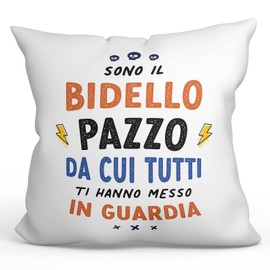 MUGFFINS JANITOR man Cushion Padding included - in Italian - Tutti ti hanno messo in guardia - Funny gift - Pillow: cover and filling 15.7x15.7 inches