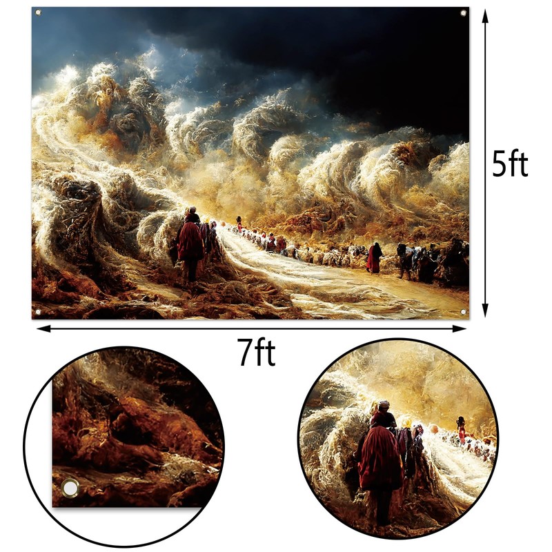 Passover Photo Booth Backdrop Pesach Moses Crossing The Red Sea