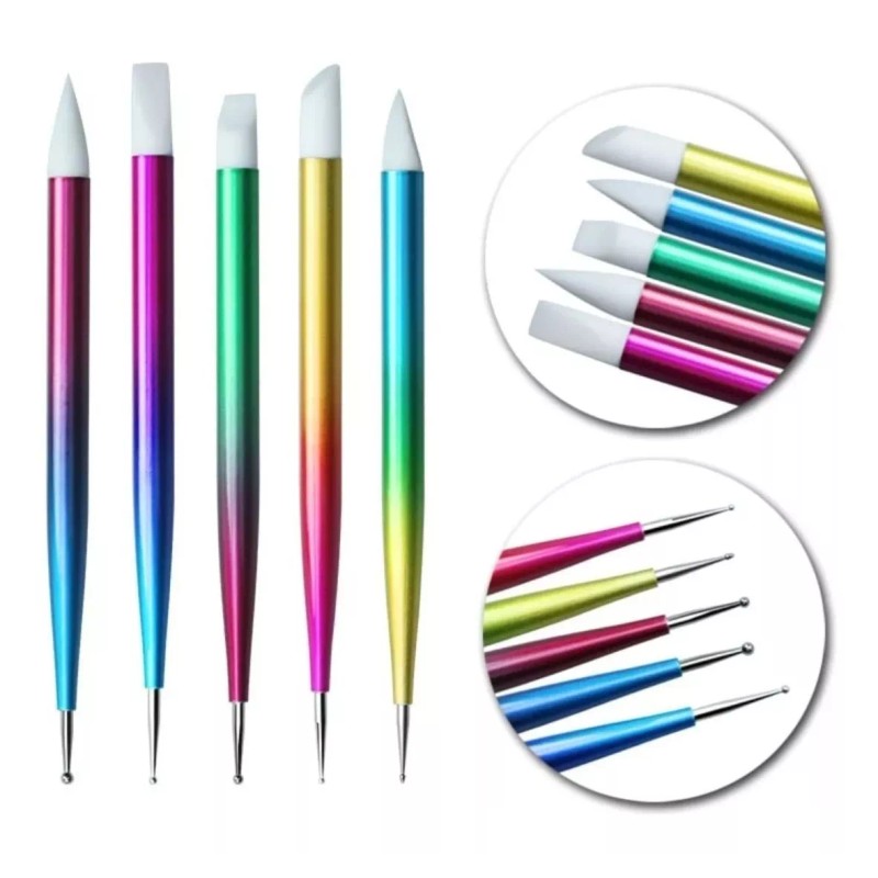 Unic Pinceles De Silicon Para Decoración 3d Con 5 Punteros