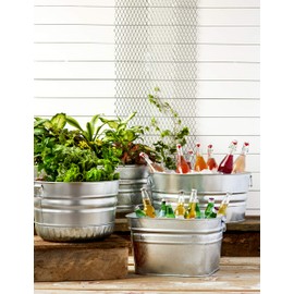 Behrens 62 Hot Dipped Galvanized Steel Tub, 15 Gal, Silver