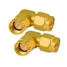 Vecys SMA Adapter SMA Male to Male Adapter Right Angle 90-Degree SMA RF Coaxial Coax Adapter for 2G 3G 4G Antenna WiFi Wireless WLAN Network 2 Pieces