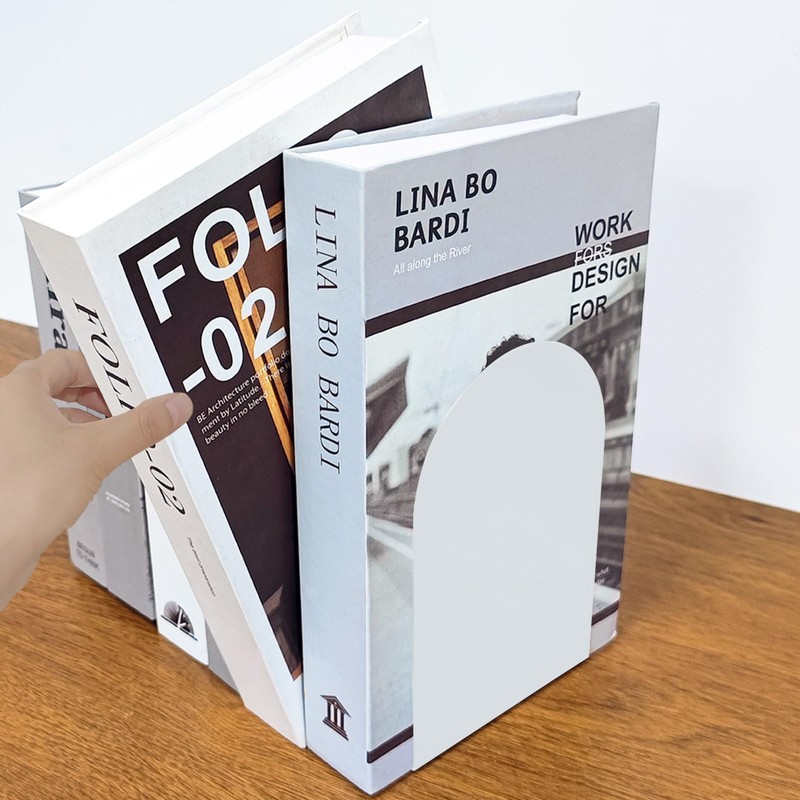 MerryNine Bookends,Metal Bookends No Flip Bookstand,Bookends for Desk or Bookshelf