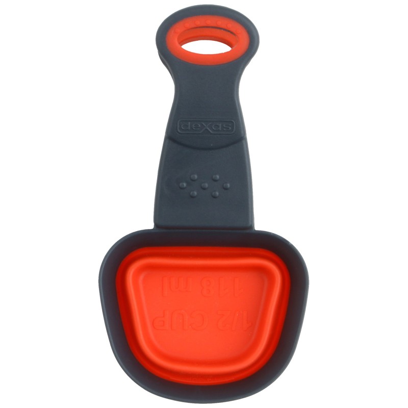 Dexas Collapsible Square KlipScoop, 1/2 Cup Capacity, Red