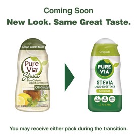 Pure Via Stevia Liquid Drops – Sugar Substitute, Erythritol, 1.62 Fl Oz (Pack of 12)
