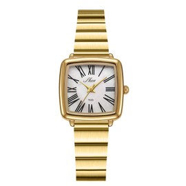 Reginald Women WristWatches Square Small Dial Bracelet Watch Casual Quartz Watch Fashion Ladies Watch, Gold