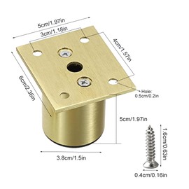 POHOVE 4 Pcs Height Adjustable Furniture Feet, Aluminum Alloy Furniture Legs for for Kitchen Cupboard Sofa Beds and DIY Furniture(COLOR:gold)