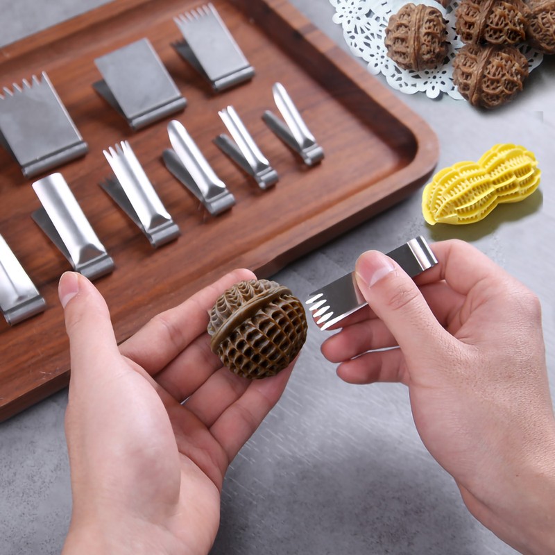 11-Piece Stainless Steel Pottery Texture Clip Set for Clay Modeling