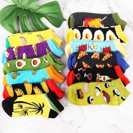 Belloxis Colourful Socks Men's 43-46 Trainer Socks Men's 43-46 Short Socks Gifts for Men Cuddly Socks Cotton Socks, Multi-coloured food