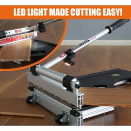 Laminate Floor Cutter, 13” Vinyl Floor Cutter with Wheels – Easy Angle & Length Cutting, Flooring Tools - Cuts Laminate Floor, Engineered Wood, LVP, LVT, VCT, SPC, WPC, HSS Blade/LED Light