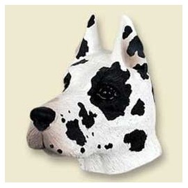 Great Den Haarquin Dog Head Magnet
