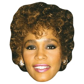 Whitney Houston (Curly Hair) Cardboard Mask