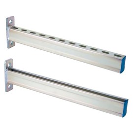 PHLKJL 2 Pack Steel Shelf Bracket,DIY Bracket,Display Bracket,Tool Shelf Support,DIY Projects,Metal Strut Channel, Slotted,Pipe Suppor,Galvanized Coating,22 in Length.