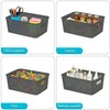 3 Pack Plastic Storage Baskets with Handles,Stackable Organizer Bins for