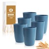 BUSOKIP Premium Wheat Straw Cups Drinking Glasses Set of 6