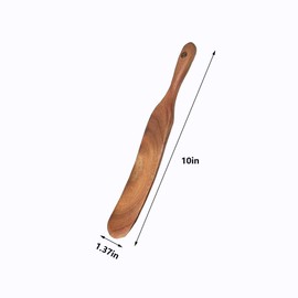 Wooden Spurtle Spatula for Sourdough Starter - Dough Whisk, Baking & Cooking Utensil, Jar Scraper to Reach Bottom of Containers, Sourdough Stirring Stick & Spreader for Non-Stick Cookware