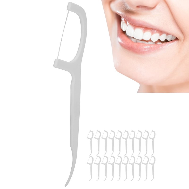 20pcs Professional Floss Picks Disposable Tooth Cleaning Floss Picks for
