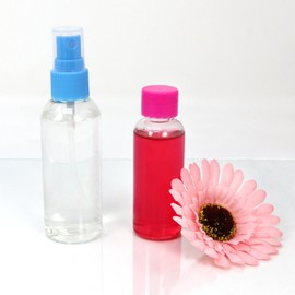 com-four® travel bottles made of plastic with or without bag, bottles in various sizes and colours