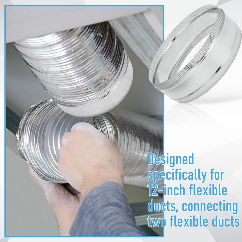 Frienda 12" Duct Coupler Duct Connector Coupling Flexible Galvanized Steel