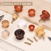 sourcing map 8pcs Round Wooden Knobs, 37mm/1.5" Mushroom Shape Kitchen