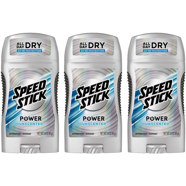 Speed Stick Anti-Perspirant Deodorant, Unscented 3 oz (Pack of 3)