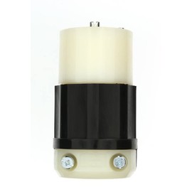Leviton 2663 30 Amp, 125/250 Volt, NEMA L10-30R, 3P, 3W, Locking Connector, Industrial Grade, Non-Grounding - Black-White