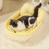 Plush Cat Bed for Indoor Lounging – Soft Oval Pet