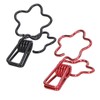 100pcs Binder Clips Black Red Cute Cartoon Flower Shape Metal