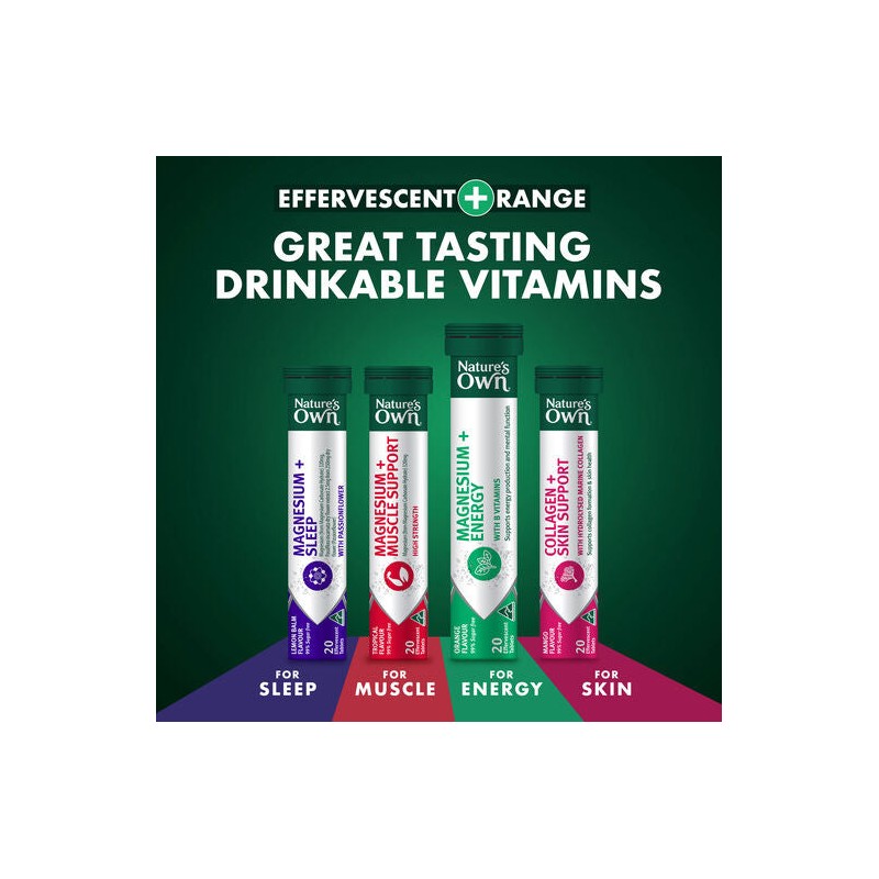 Nature's Own Magnesium + Energy Effervescent 20 Tablets
