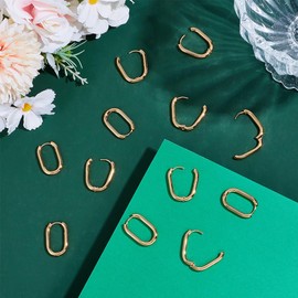 UNICRAFTALE 8 Pairs 18K Gold Plated Hoop Earrings for Women Trendy Square Hoop Earrings Geometric Minimalist Rectangle Huggie Hoops Earrings Stainless Steel Oval Hoop Earrings