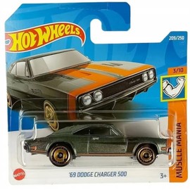Hot Wheels - ´69 Dodge Charger 500 - Muscle Mania 3/10 - HCV71 - Short Card - Theme - Grey Metallic - Mattel 2022