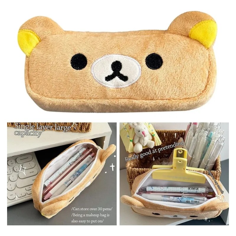 Estuche De Tela De Peluche Para Útiles Escolares