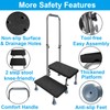 Aliseniors Step Stool with Handle, 400 lbs Adjustable 2 Steps