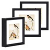 BKABOT 3x3 Picture Frame Set of 3, Black Metal Square