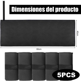 Toalla para Gym de Microfibra, Juego de 5 con Secado Rápido. Toallas Deportivas Absorbentes, Antibacterial y Ligera, Toallas para Sudor, Perfecto para Crossfit, Entrenamiento, Correr o Hot Yoga.