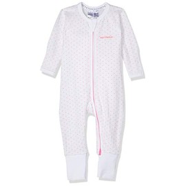 Bonds Baby Zippy - Terry Poodlette Zip Wondersuit, White & Pink Spot, 000 (0-3 Months)