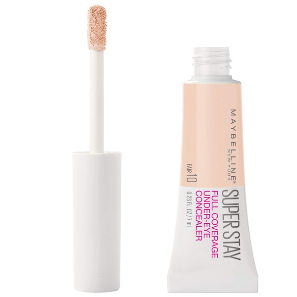 Maybelline New York Super Stay Super Stay Full Coverage, Brightening, Long Lasting, Under-eye Concealer Liquid Makeup For Up To 24H Wear, With Paddle Applicator, Fair, 0.23 fl. oz.