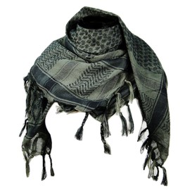 Premium Shemagh Head Neck Scarf - Green Tint/Charcoal