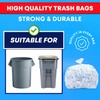 55 Gallon Clear Trash Bags, (50 Bags w/Ties) Large Clear
