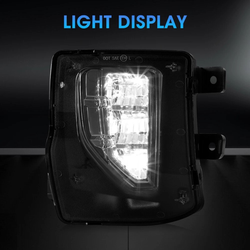 Mayello Pair For 2016-2018 Chevy Silverado 1500 LED Smoke Bumper