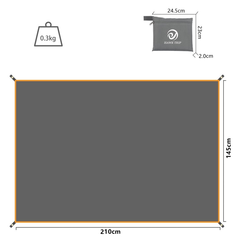 Tent Sheet, Ground Sheet, Waterproof Index 3,000 mm, Lightweight, Storage