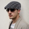 Rayson Flat Cap Men's Beret Cap Checked Adjustable Beret Hat