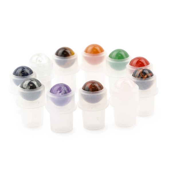 Grand Parfums Natural Gemstone Roller Balls, Replacement Rollers for Standard 10ml and 5ml Glass Roller Bottles