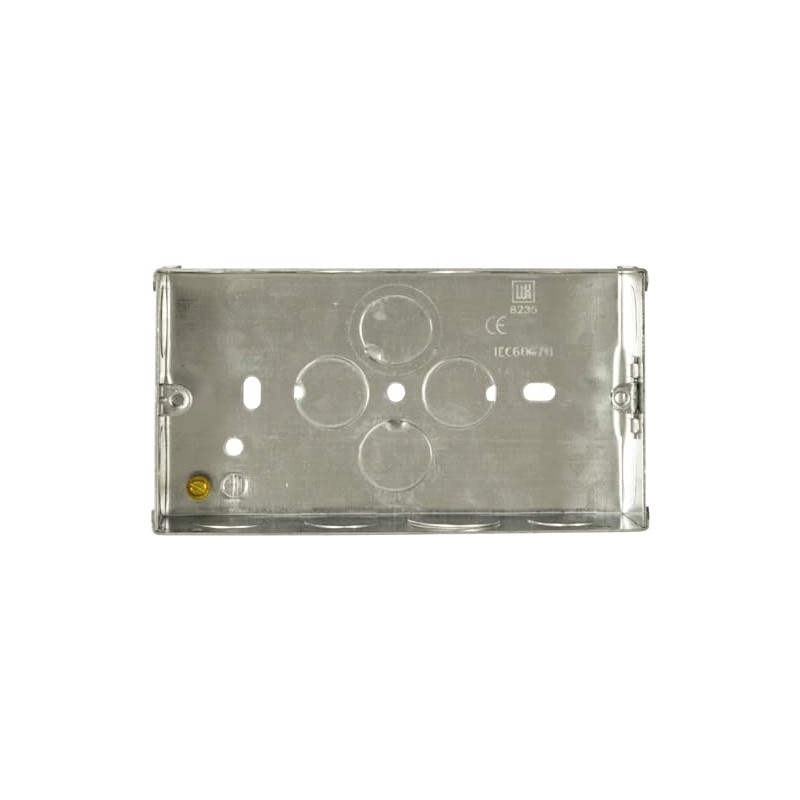 Eagle Two Gang Zinc Plated Metal Back Box. 47mm