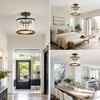 OKELI 9.8" Small Crystal Chandelier Semi Flush Mount Ceiling Light,