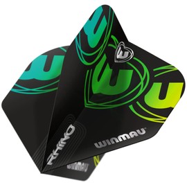WINMAU Rhino Black & Green Extra Thick Dart Flights - 1 Set per Pack (Total 3 Flights)