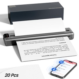 Phomemo Upgraded Q302 Portable Printer, Ultra-High 300dpi Inkless Printer Silent Printing, Wireless Bluetooth Thermal Printer Compatible with Phone & PC, Compact Printers for Business Travel