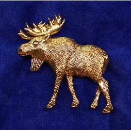 Empire Pewter 24K Gold Plated Pewter Walking Moose Pin