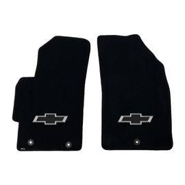 Lloyd Mats Custom-Fit Carpeted Floor Mats Premium Luxury Car Floor Liners for Chevy Spark (No EV) 2013-2015 with Factory Floor Fasteners - 3D Black Bowtie (Charcoal, 2PC - Fronts)