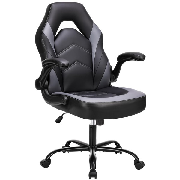 DUMOS Computer Game Desk Chair - Ergonomic PU Leather Lumbar