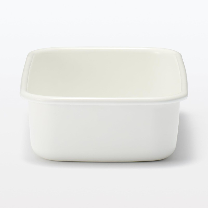 MUJI MDP12A3S Enameled Storage Container, Choose Lid, Medium